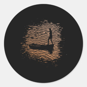 Het Karate Kind Daniel San op boot Film Ronde Sticker