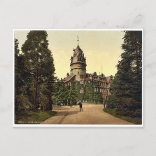 Het kasteel, Detmold, Lippe, Duitsland, zeldzaam P Briefkaart