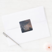 Het kasteel in de maan vierkante sticker (Envelop)