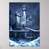 Het kasteel in de wintersneeuw | AI Art Poster (Voorkant)