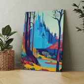 Het kasteel in het bos canvas afdruk