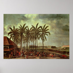 Het kasteel van Batavia, gezien van Kali Besar Poster