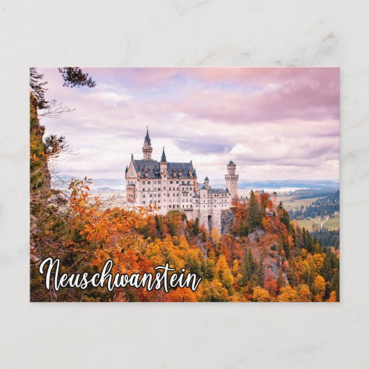 Het kasteel van Neuschwanstein in het najaar Briefkaart (Voorkant)