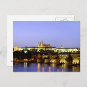 Het kasteel van Praag en de Charles Bridge in Dusk Briefkaart (Voorkant / Achterkant)