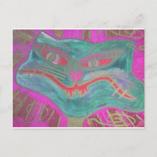 Het kat dat te veel wist briefkaart (Voorkant)