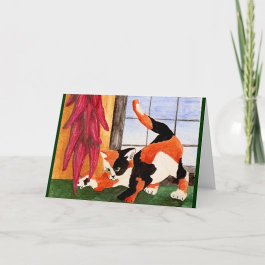 Het Kat van Ristra Feestdagen Kaart (Voorkant)