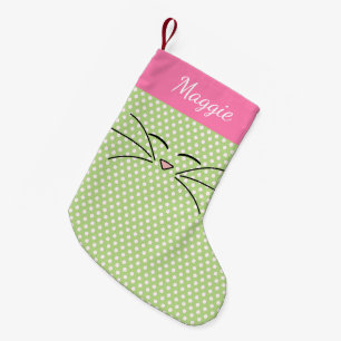 Het kat ziet Roze onder ogen en Groen Kleine Kerstsok