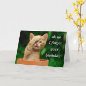 het katje vergat verjaardag kaart (Gele Bloem)