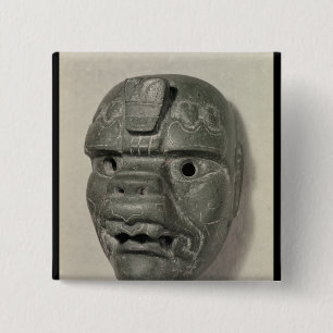 Het katoenmasker van een man, van Oaxaca, Pre-Colu Vierkante Button 5,1 Cm