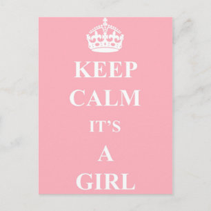 Het 'Keep Calm Girl'-Briefkaart voor bekendmaking  Aankondigingskaart