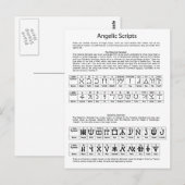 Het Keltische alfabet Angelic Script Chart Briefkaart (Voorkant / Achterkant)