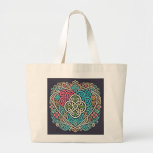 Het Keltische hart van Grey Grote Tote Bag