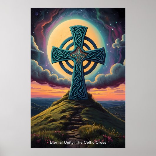 Het Keltische kruis is een baken van hoop. Poster (Voorkant)