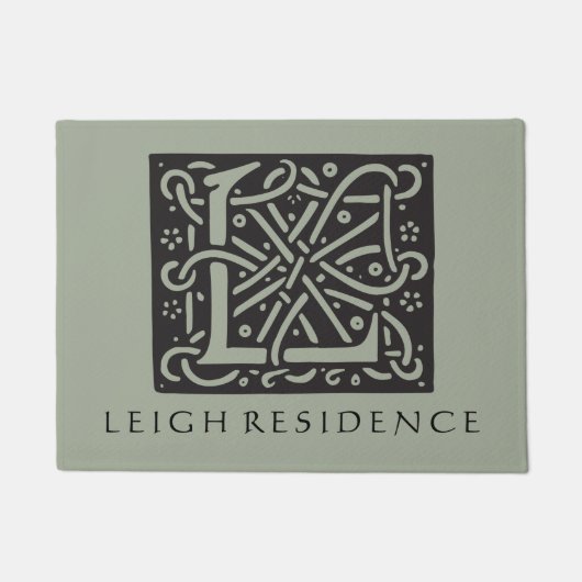 Het Keltische Monogram van de Brief L van de Knoop Deurmat (Voorkant)