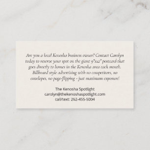 Het Kenosha Spotlight Visitekaartje