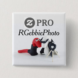 Het Kenteken van ZPro van RGebbiePhoto met Logo Vierkante Button 5,1 Cm