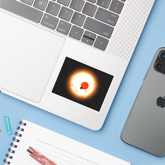 Het Kepler-16 systeem. Sticker (Laptop met iPhone)