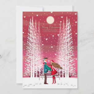 Het kerst afbeelding van het gelukkige paar feestdagenkaart