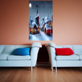 Het kerstdorp | AI Art Poster
