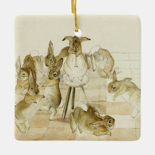 Het Kerstfeest van de konijnen door Beatrix Potter Keramisch Ornament (Voorkant)