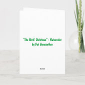 "Het Kerstfeest van de Vogels" Feestdagen Kaart (Achterkant)