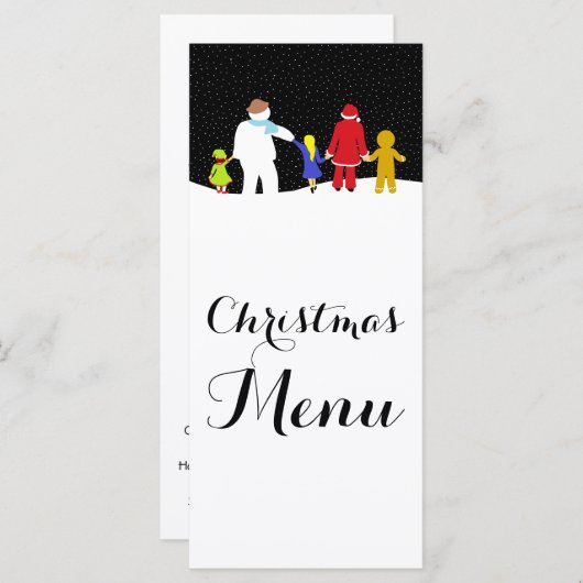 Het kerstfeestmenu menu (Voorkant / Achterkant)
