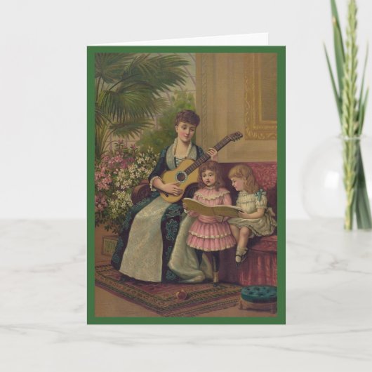 Het kerstlied feestdagen kaart (Voorkant)