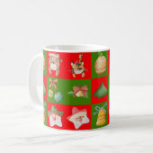 Het kerstpatroon vieren koffiemok (Voorkant links)
