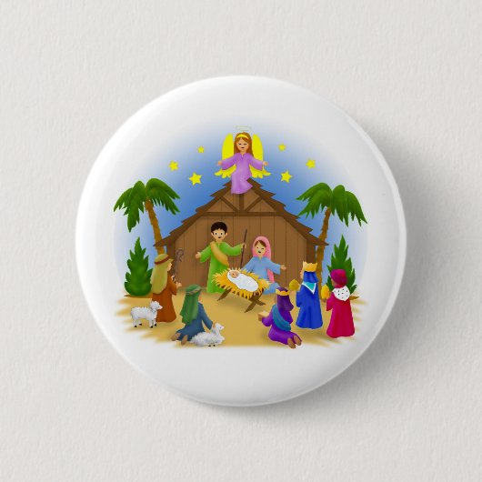 Het kerstverhaal ronde button 5,7 cm (Voorkant)