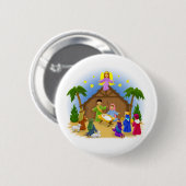 Het kerstverhaal ronde button 5,7 cm (Voorkant /achterkant)