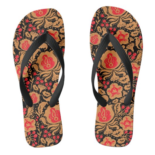 Het Khokhloma Kulture Pattern Teenslippers (Voetbed)
