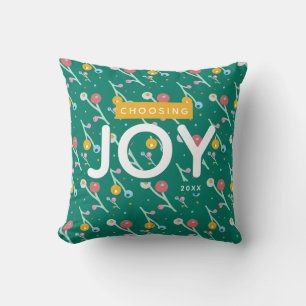 Het kiezen van Joy Holiday Berries Groene Gele Dou Kussen