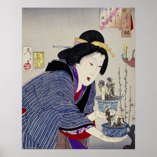 Het kijken alsof ze wil veranderen: het uiterlijk poster