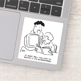 Het kijken hoe te om de Computer aan te zetten Sticker