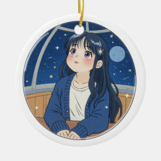 Het kijken naar de sterren in het planetarium keramisch ornament