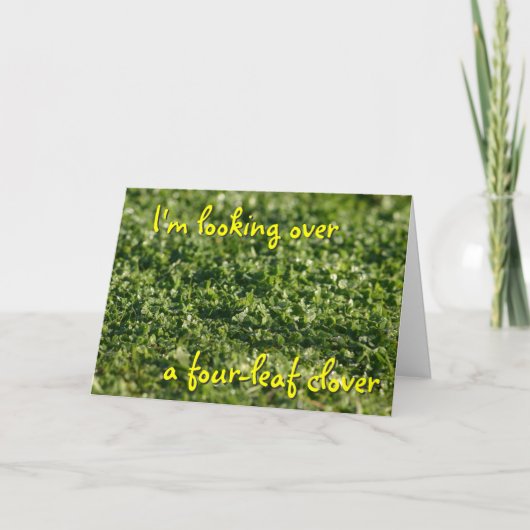 Het kijken over een klaverSt kaart van het Klopje (Voorkant)