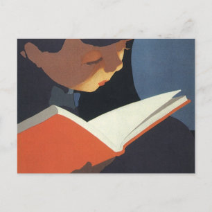 Het  Kind dat een Boek van de Bibliotheek leest Briefkaart