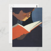 Het Kind dat een Boek van de Bibliotheek leest Briefkaart (Voorkant / Achterkant)