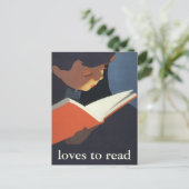 Het  Kind dat een Boek van de Bibliotheek leest Briefkaart (Staand voorkant)