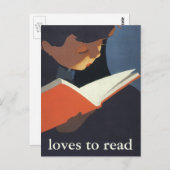 Het  Kind dat een Boek van de Bibliotheek leest Briefkaart (Voorkant / Achterkant)