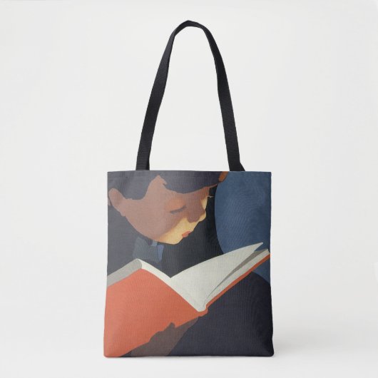 Het  Kind dat een Boek van de Bibliotheek leest Draagtas (Voorkant)