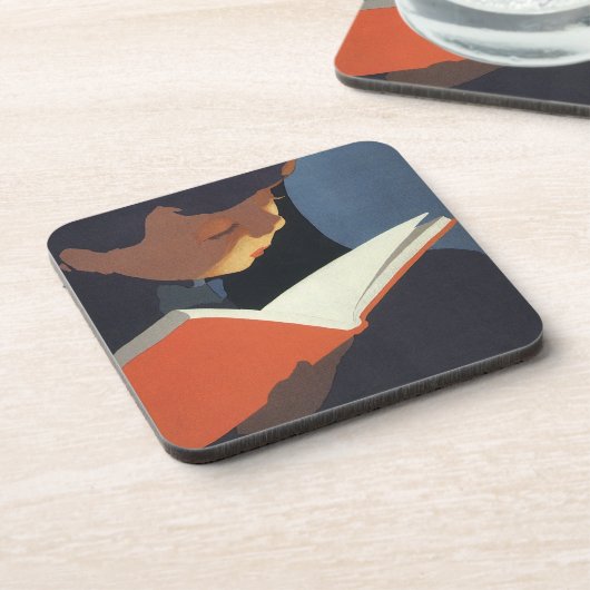 Het Kind dat een Boek van de Bibliotheek leest Drankjes Onderzetter (Linkerzijde)