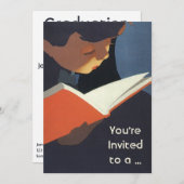 Het  Kind dat een Boek van de Bibliotheek leest Kaart (Voorkant / Achterkant)