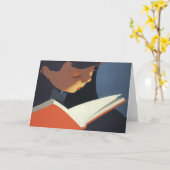 Het  Kind dat een Boek van de Bibliotheek leest Kaart (Gele Bloem)