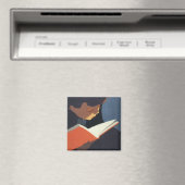 Het  Kind dat een Boek van de Bibliotheek leest Magneet (Insitu (Vaatwasser))