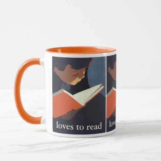 Het  Kind dat een Boek van de Bibliotheek leest Mok (Links)