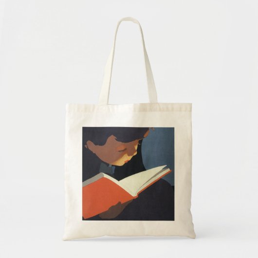 Het  Kind dat een Boek van de Bibliotheek leest Tote Bag (Voorkant)