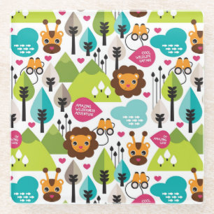 het kinder vrijetijdsgewin retro - safari glazen onderzetter