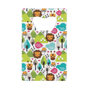 het kinder vrijetijdsgewin retro - safari kredietkaart flessenopener