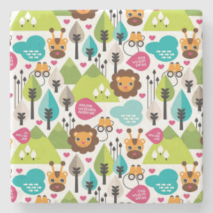 het kinder vrijetijdsgewin retro - safari stenen onderzetter